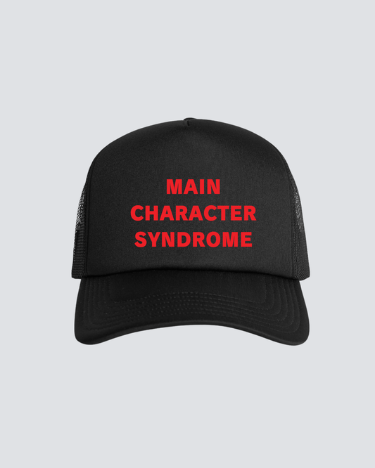 MAIN CHARACTER SYNDROME BLACK TRUCKER CAP